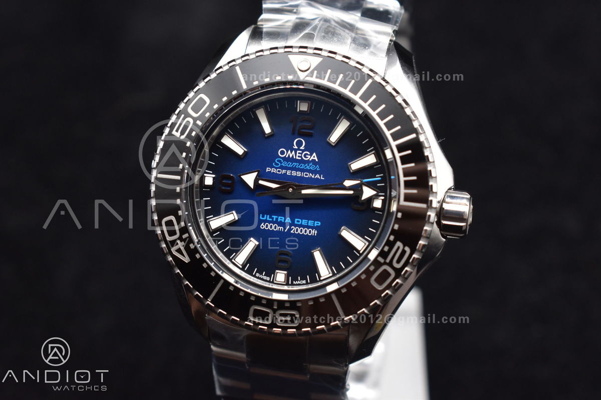 Seamaster 6000M Ultra Deep SS SBF 1:1 Best Edition Deep Blue Dial on SS Bracelet A8912 Super Clone